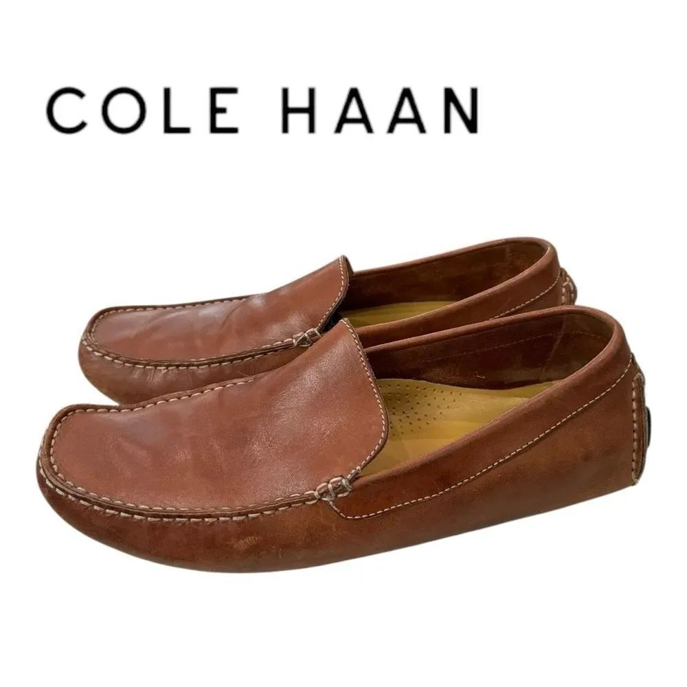Cole Haan Men's Tan Leather Driving Moccasins Loafers 10.5